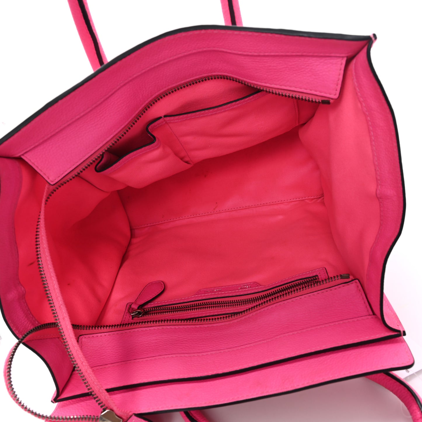 Drummed Calfskin Mini Luggage Fluo Pink