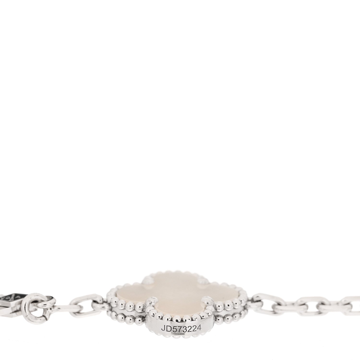 Van Cleef & Arpels 18K White Gold Mother of Pearl 5 Motifs Vintage Alhambra Bracelet 4 of 5