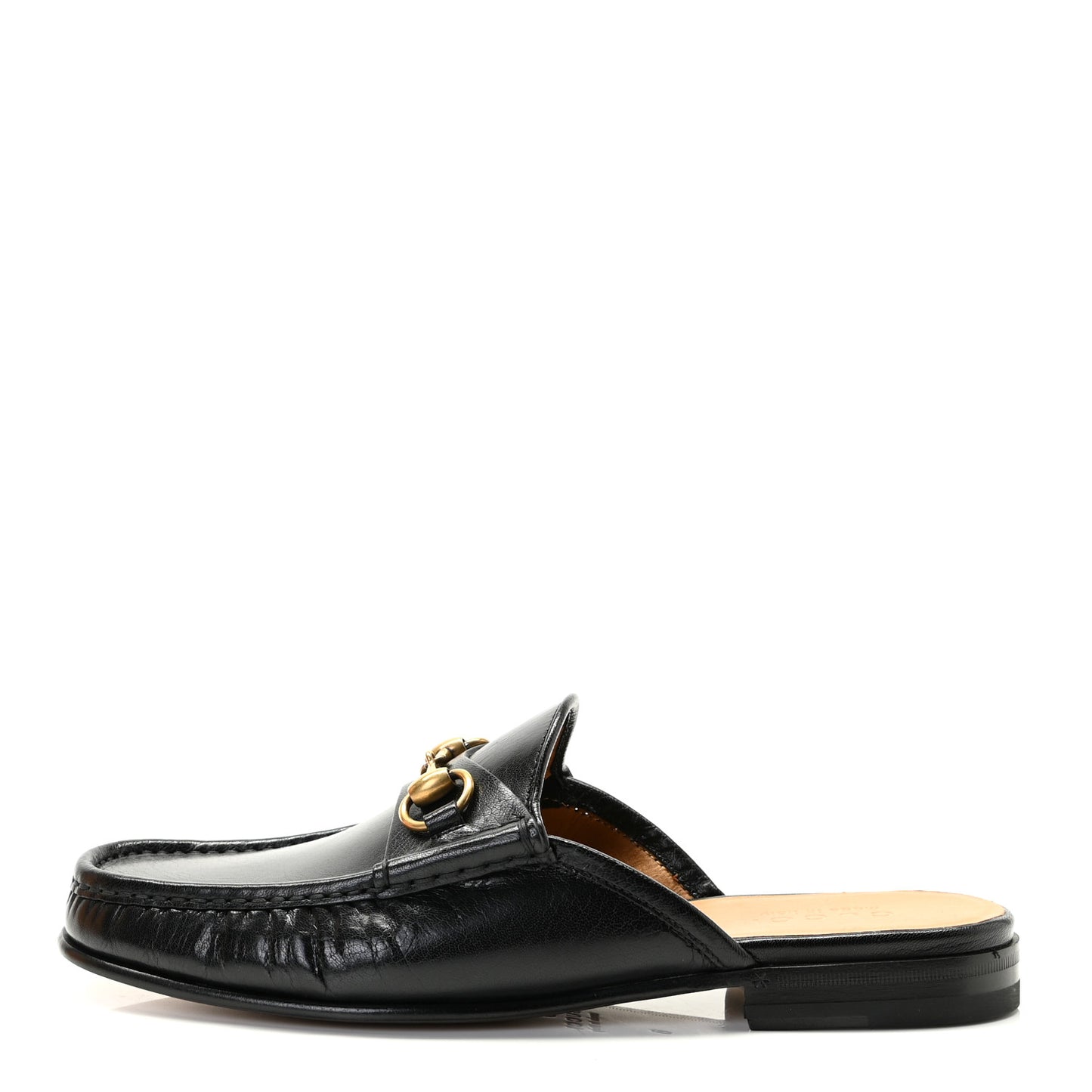 Goatskin Mens Horsebit Slippers 8 Black