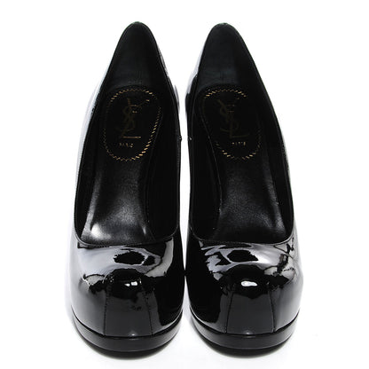 Saint Laurent Patent Tribute Platform Pumps 38.5 Black 2 of 7