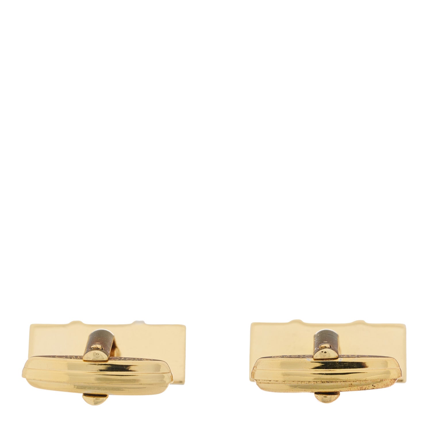 Christian Dior Homme Logo Cufflinks Gold Silver 6 of 9