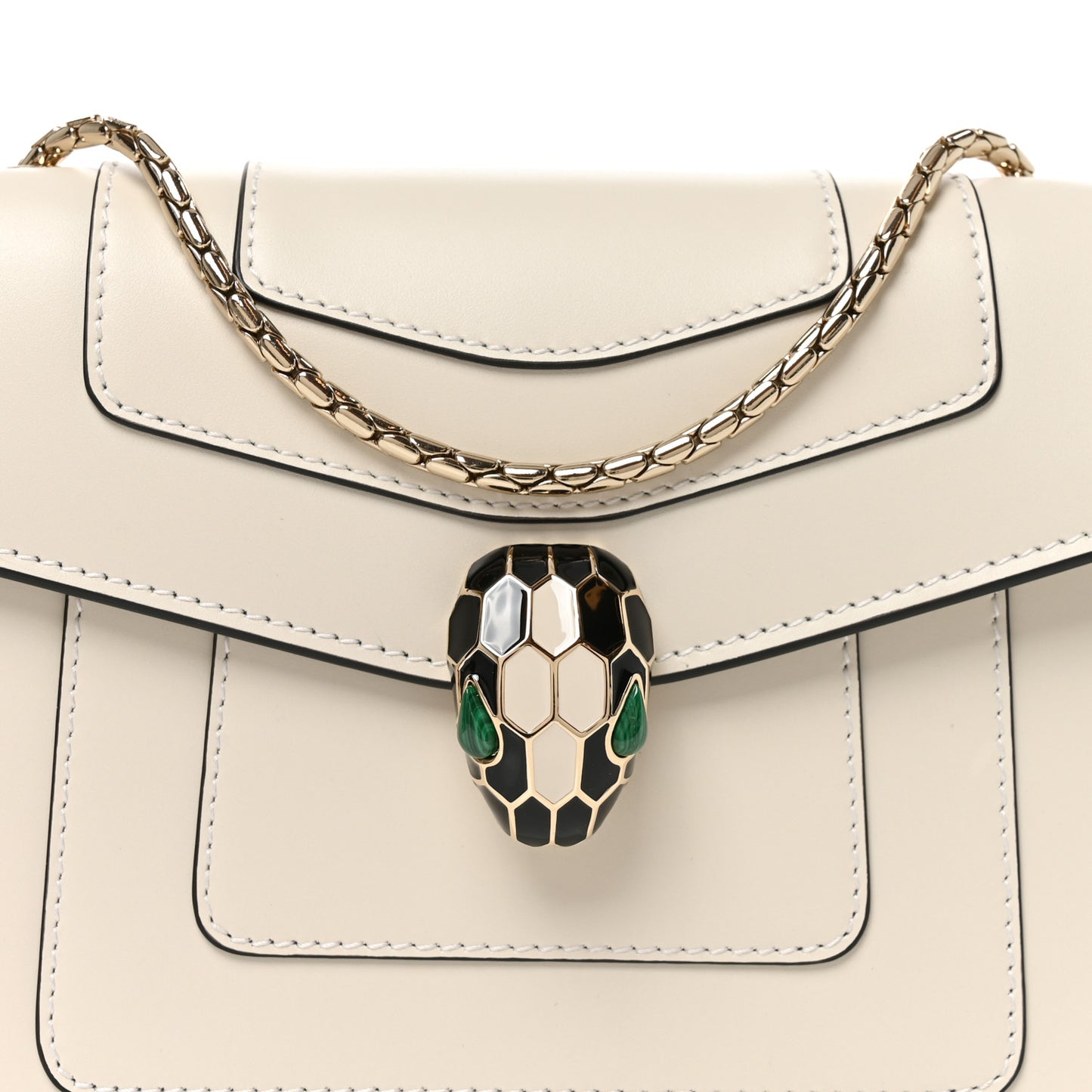 Calfskin Small Serpenti Forever Crossbody Bag White Agate
