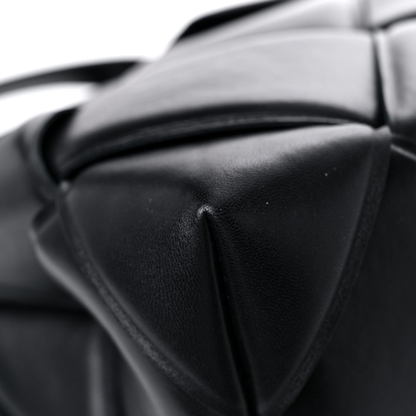 Nappa Intreccio Padded Top Handle Shoulder Bag Black