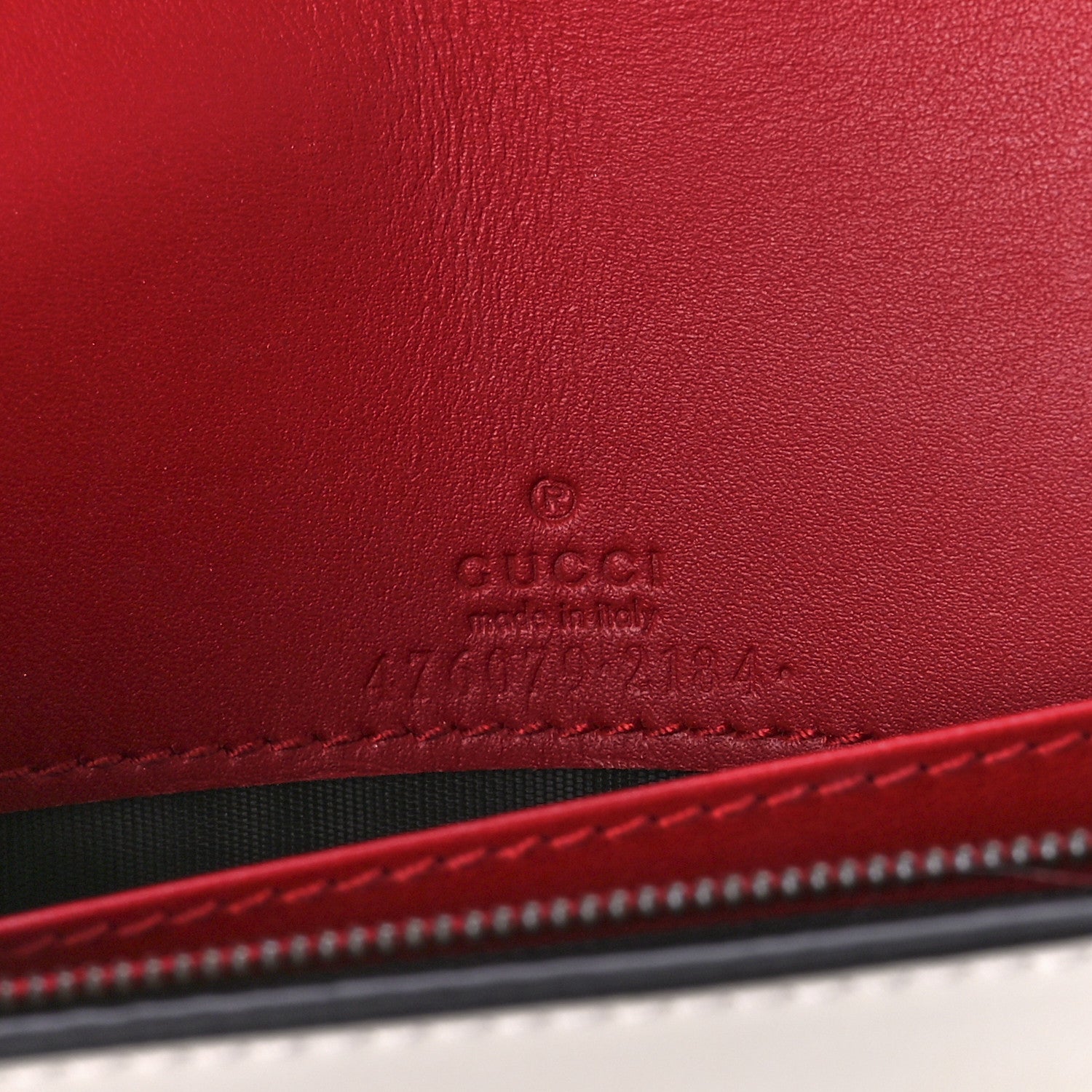Gucci Calfskin Queen Margaret Chain Wallet Blue Agata Hibiscus Red Mystic White 6 of 11