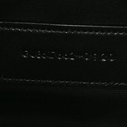 Saint Laurent Grain De Poudre Matelasse Chevron Monogram Envelope Clutch Black 7 of 8