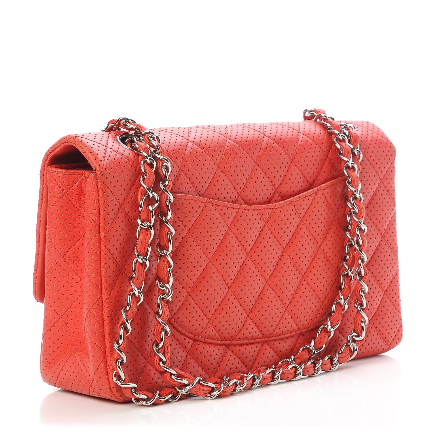 Chanel Lambskin Perforated Medium Double Flap Red 4 of 9