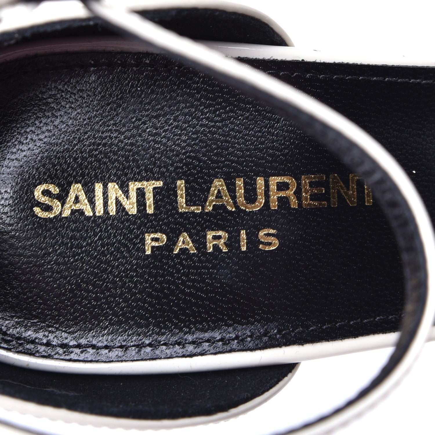 Saint Laurent Patent Calfskin 110 Opyum Sandals 38.5 Neutro 7 of 10