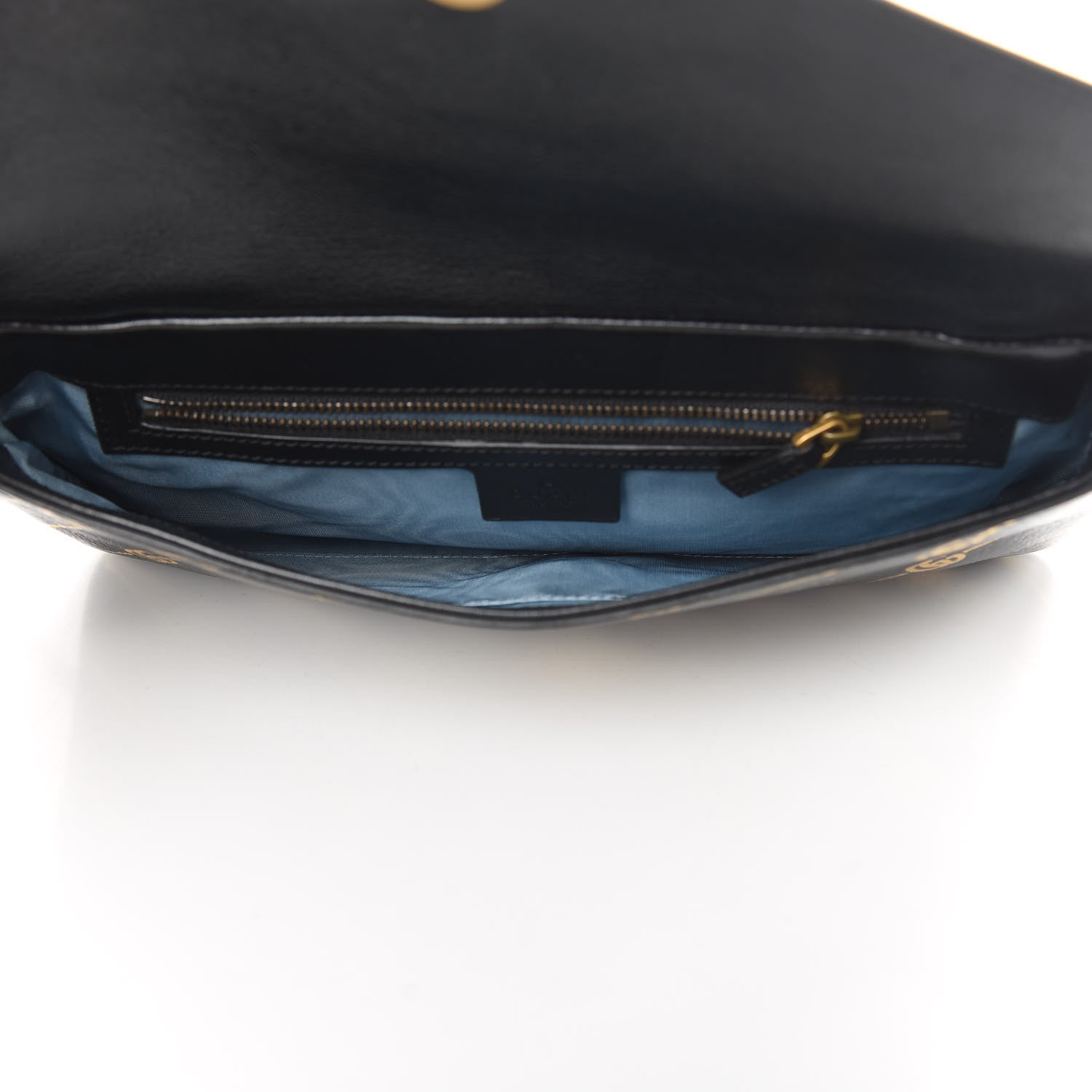 Gucci Calfskin Diagonal GG Medium Thiara Double Envelope Shoulder Bag Black White 6 of 12