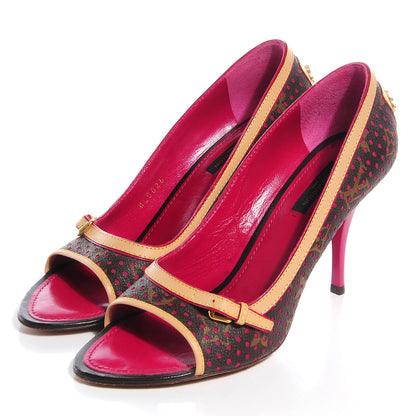 Louis Vuitton Monogram Perforated Heels 38 Fuchsia 3 of 8