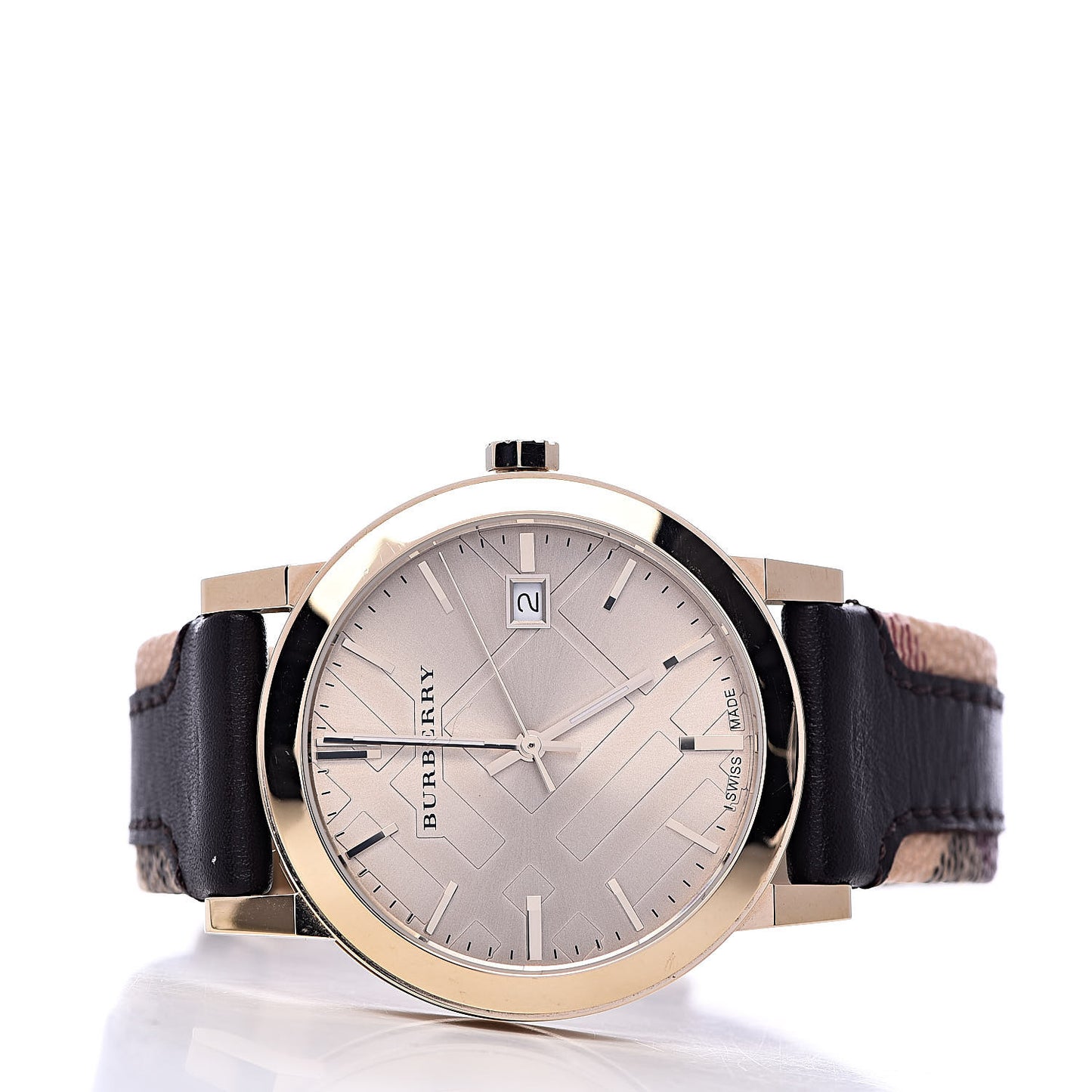 Stainless Steel Calfskin 38mm Quartz Watch Champagne BU9032