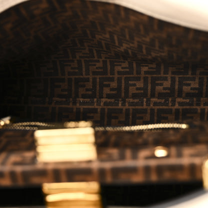 Fendi Vitello Seta Suede FF Mini Peekaboo Iconic Satchel  Uovo Sigaro Marrone 5 of 10