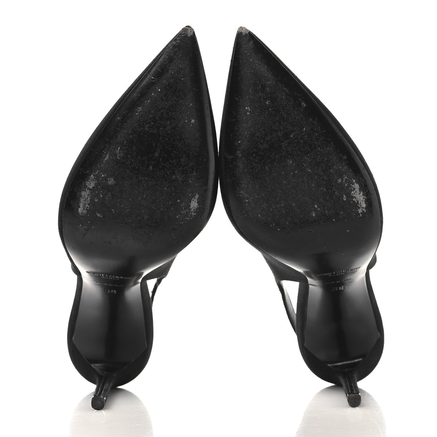 Saint Laurent Grosgrain Penelope Zoe 105 Slingback Pump 38 Black 6 of 10
