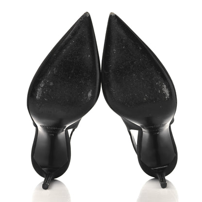 Saint Laurent Grosgrain Penelope Zoe 105 Slingback Pump 38 Black 6 of 10