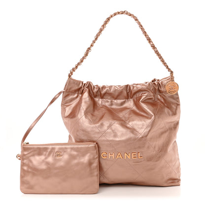 Chanel Metallic Calfskin Quilted Chanel 22 Copper 1 of 11