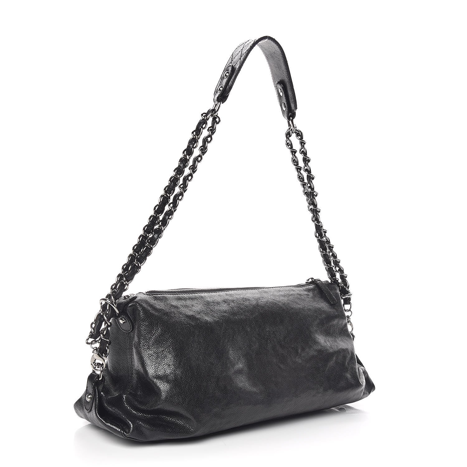 Chanel Glazed Caviar Pocket In The City Shoulder Bag Black 3 of 9