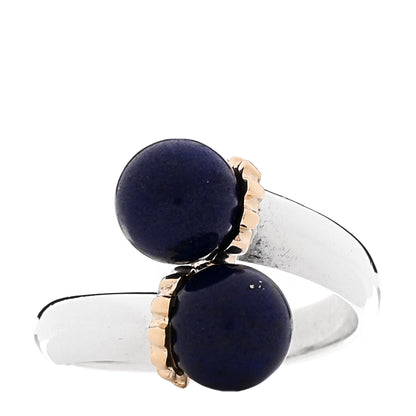 Tiffany Sterling Silver 18K Yellow Gold Lapis Lazuli Bypass Ring 1 of 5