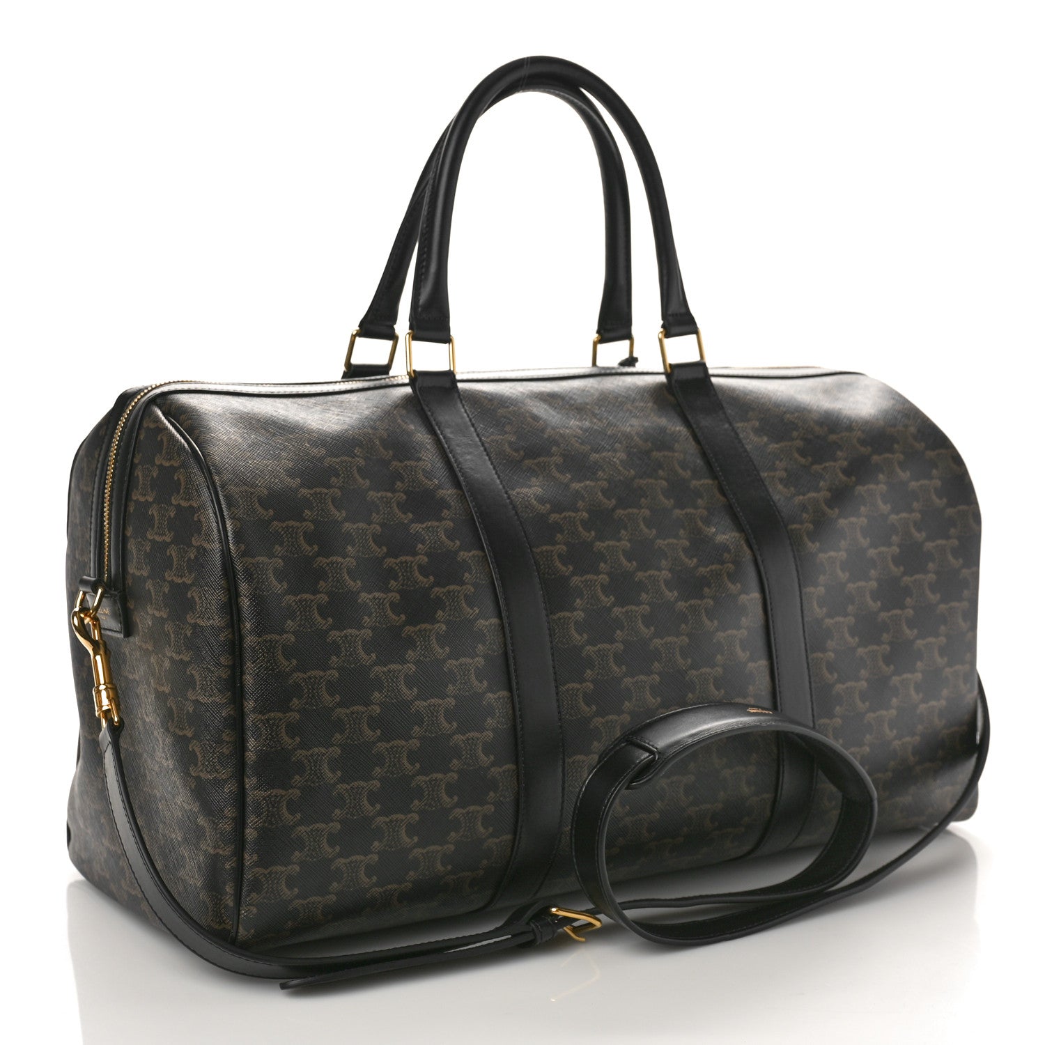 Celine Triomphe Canvas Medium Travel Duffle Black 2 of 7