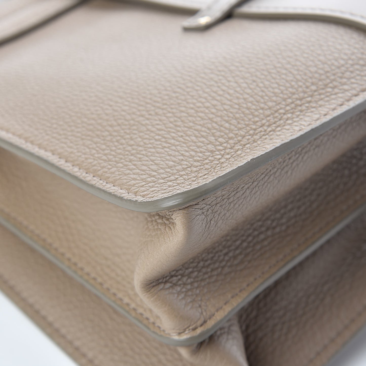 Shiny Grained Calfskin Medium Aby Day Shoulder Bag Motty Grey