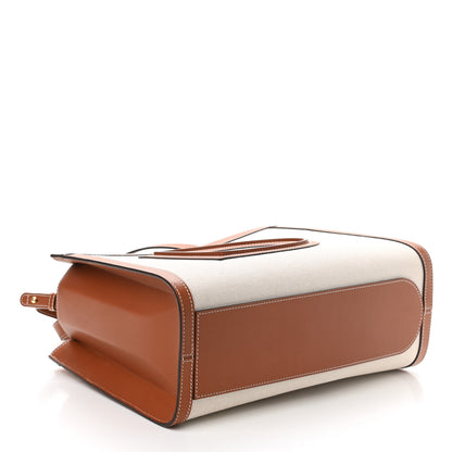 Delvaux Canvas Calfsim Frame Tote PM Natural Brandy 4 of 9
