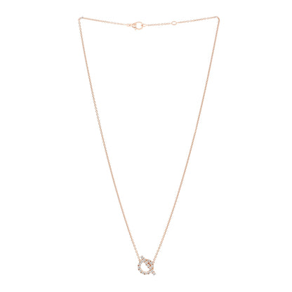 Hermes 18K Rose Gold Diamond Finesse Pendant Necklace 3 of 5