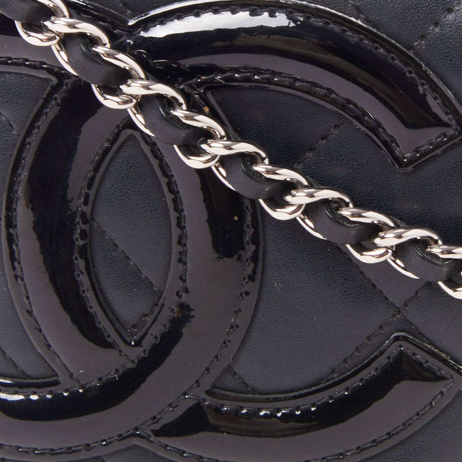 Chanel Calfskin Quilted Cambon Wallet On Chain WOC Black 9 of 10