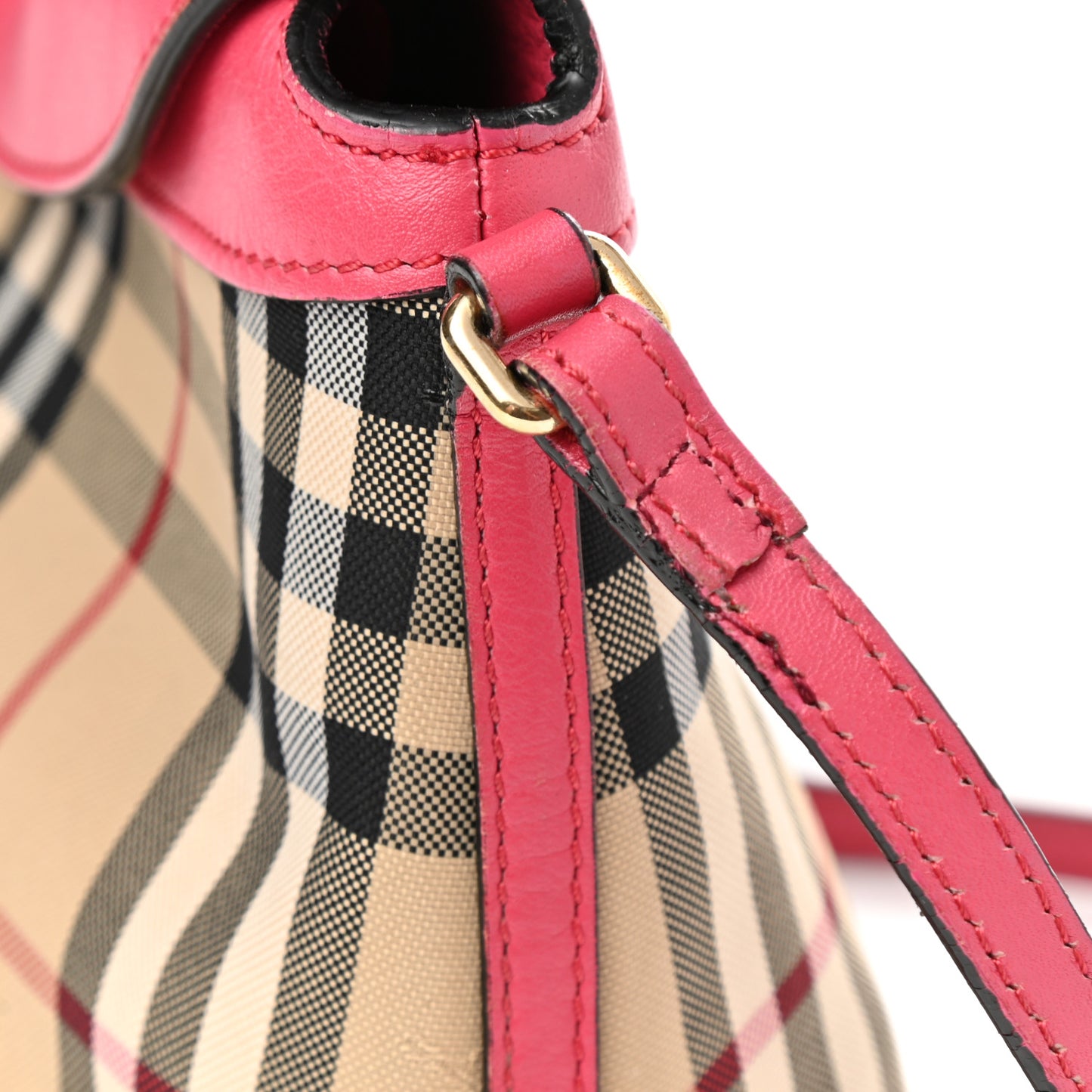 Horseferry Check Small Leah Crossbody Clutch Crimson Pink