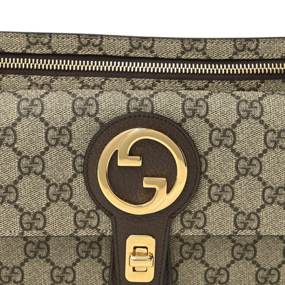 Gucci GG Supreme Monogram Textured Dollar Calfskin Blondie Belt Bag Beige Ebony New Acero 14 of 21