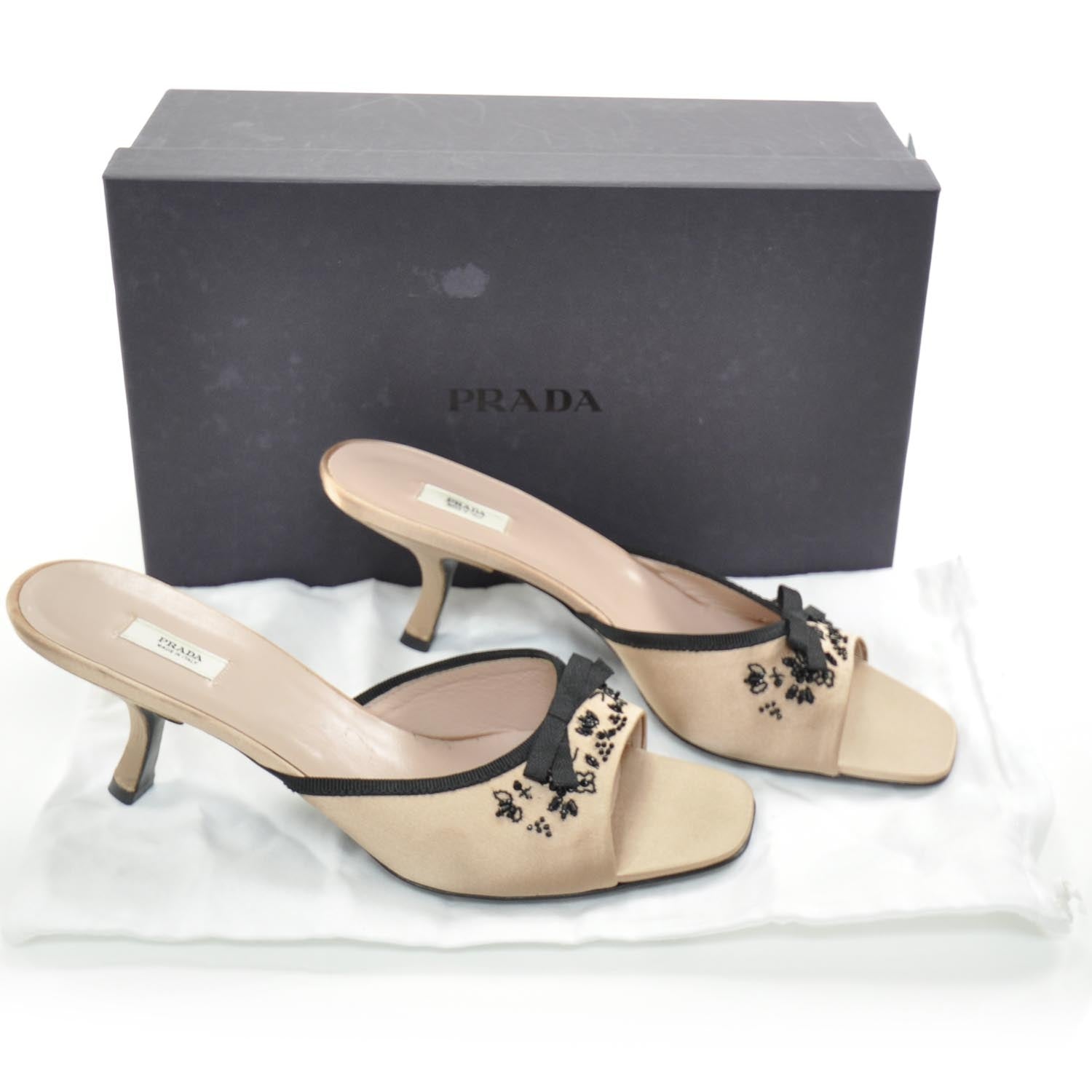 Prada Satin Beaded Slides 39.5 Pink 4 of 7