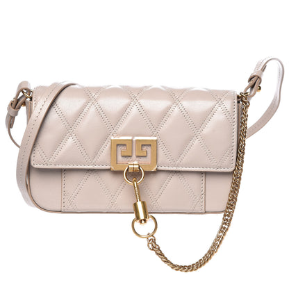 Givenchy Goatskin Quilted GV3 Mini Pocket Convertible Bag Natural 1 of 10