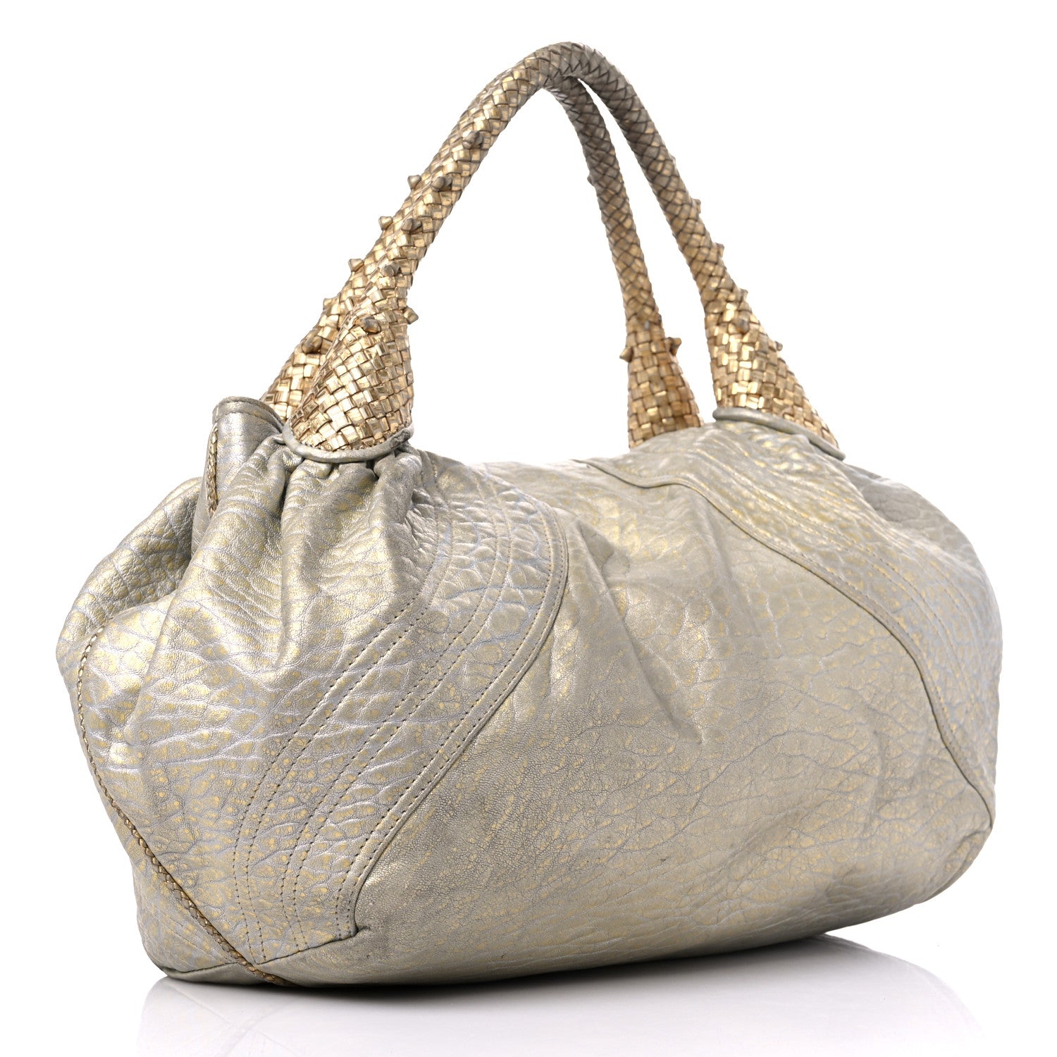Fendi Nappa Nuvolata Bimetal Spy Oro Argento 3 of 16