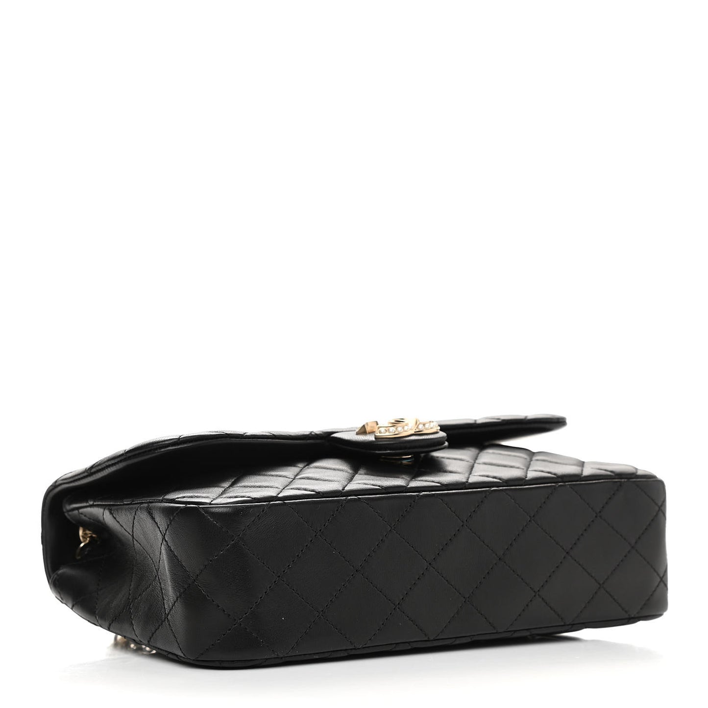 Lambskin Medium Westminster Pearl Flap Black