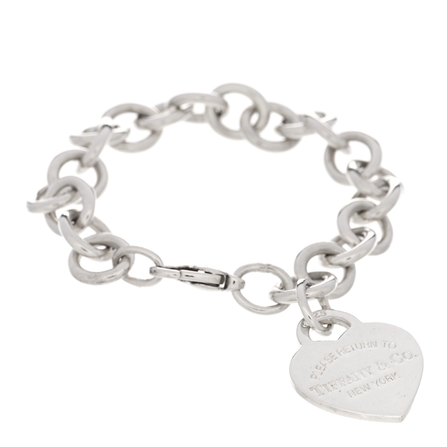 Tiffany Sterling Silver Return to Tiffany Heart Tag Charm Bracelet 1 of 3