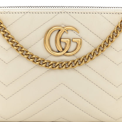 Gucci Calfskin Matelasse Mini GG Marmont Chain Bag White 8 of 13