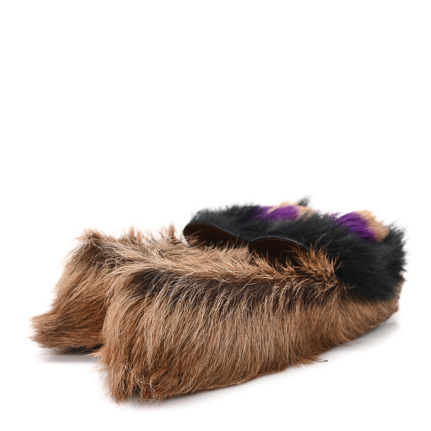 Prada Goat Hair Runway Slippers 35.5 Black Naturale Petunia 5 of 10
