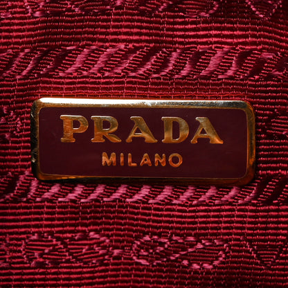 Prada Saffiano Lux Mini Convertible Bowler Fuoco 5 of 7