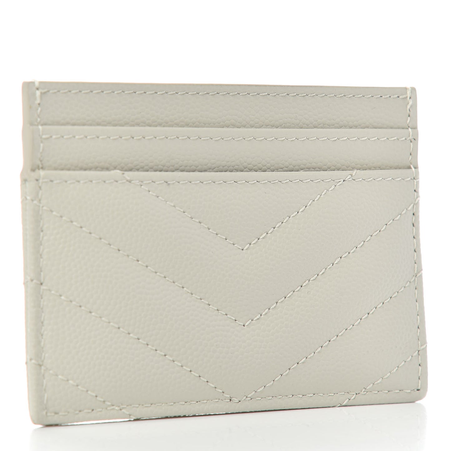 Grain De Poudre Matelasse Chevron Monogram Credit Card Case Crema Soft