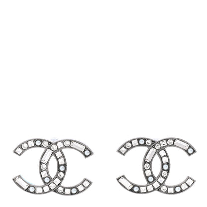 Chanel Baguette Crystal Pearl CC Bright Young Things Earrings Ruthenium 1 of 5