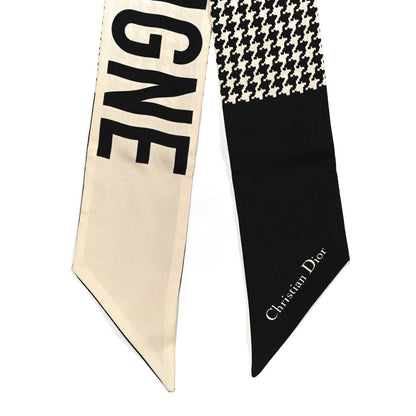 Christian Dior Silk 30 Montaigne Mitzah Scarf Black White 2 of 3