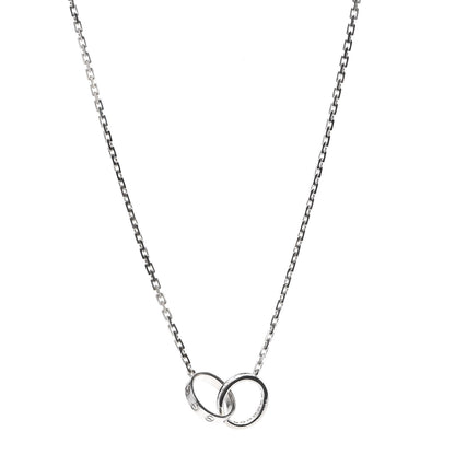 Cartier 18K White Gold Diamond Interlocking LOVE Necklace 1 of 6