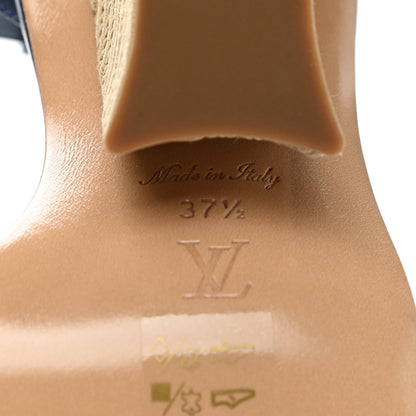 Louis Vuitton Monogram Denim Maia Wedge Sandal 37.5 6 of 8