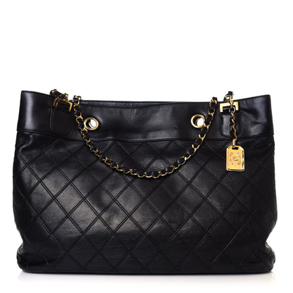 Chanel Lambskin Stitched Shopper Tote Black 2 of 21