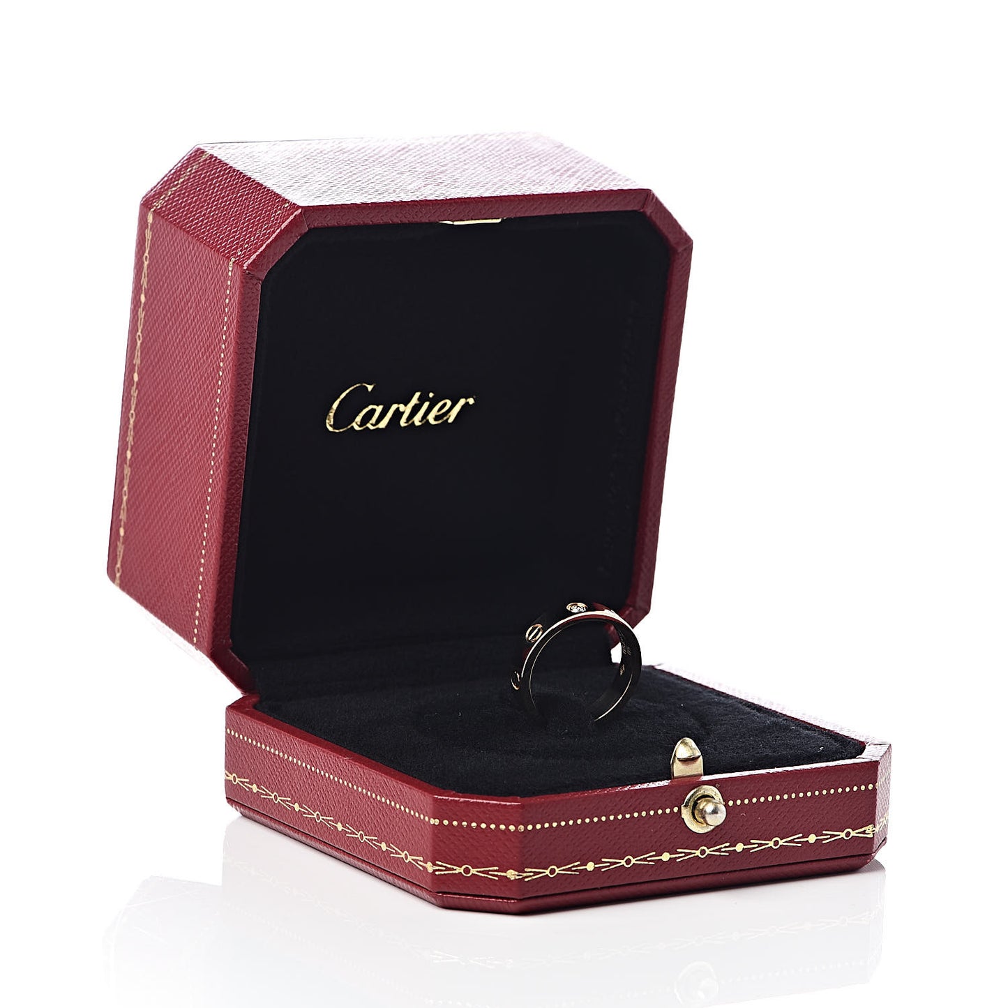18K Yellow Gold Diamond 4mm LOVE Wedding Band Ring 50 5.5