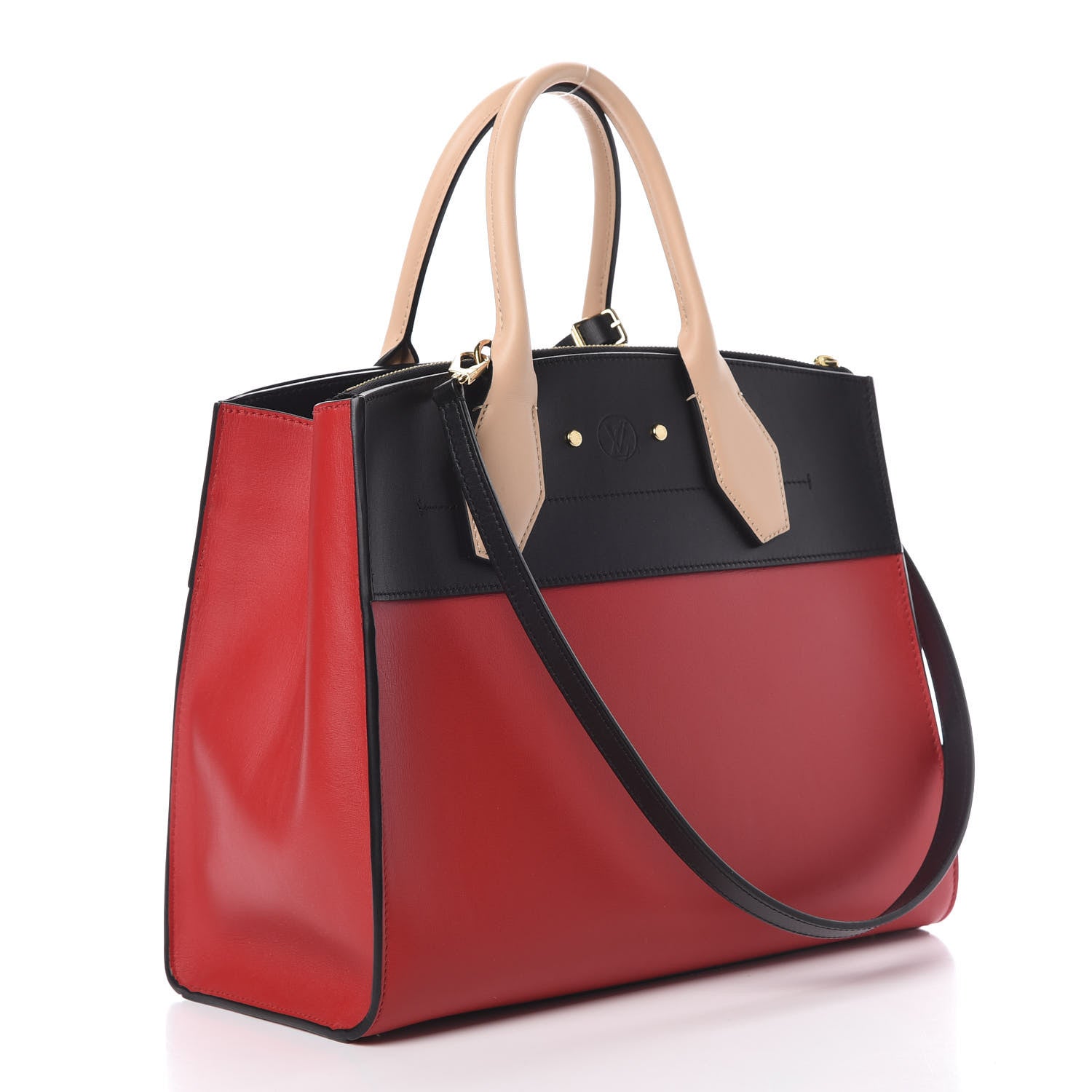 Louis Vuitton Calfskin City Steamer MM Rouge Black 3 of 14