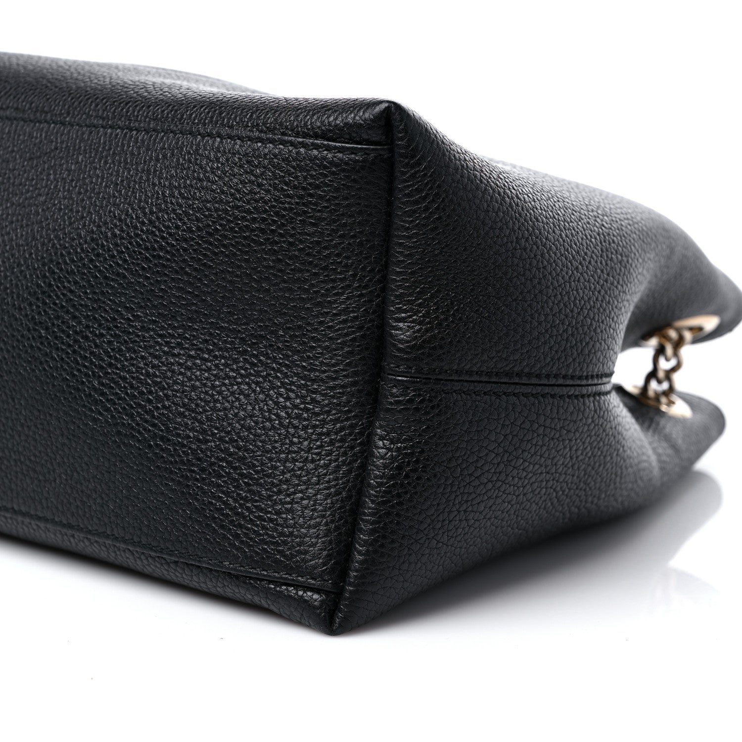 Gucci Pebbled Calfskin Medium Soho Chain Shoulder Bag Black 9 of 10