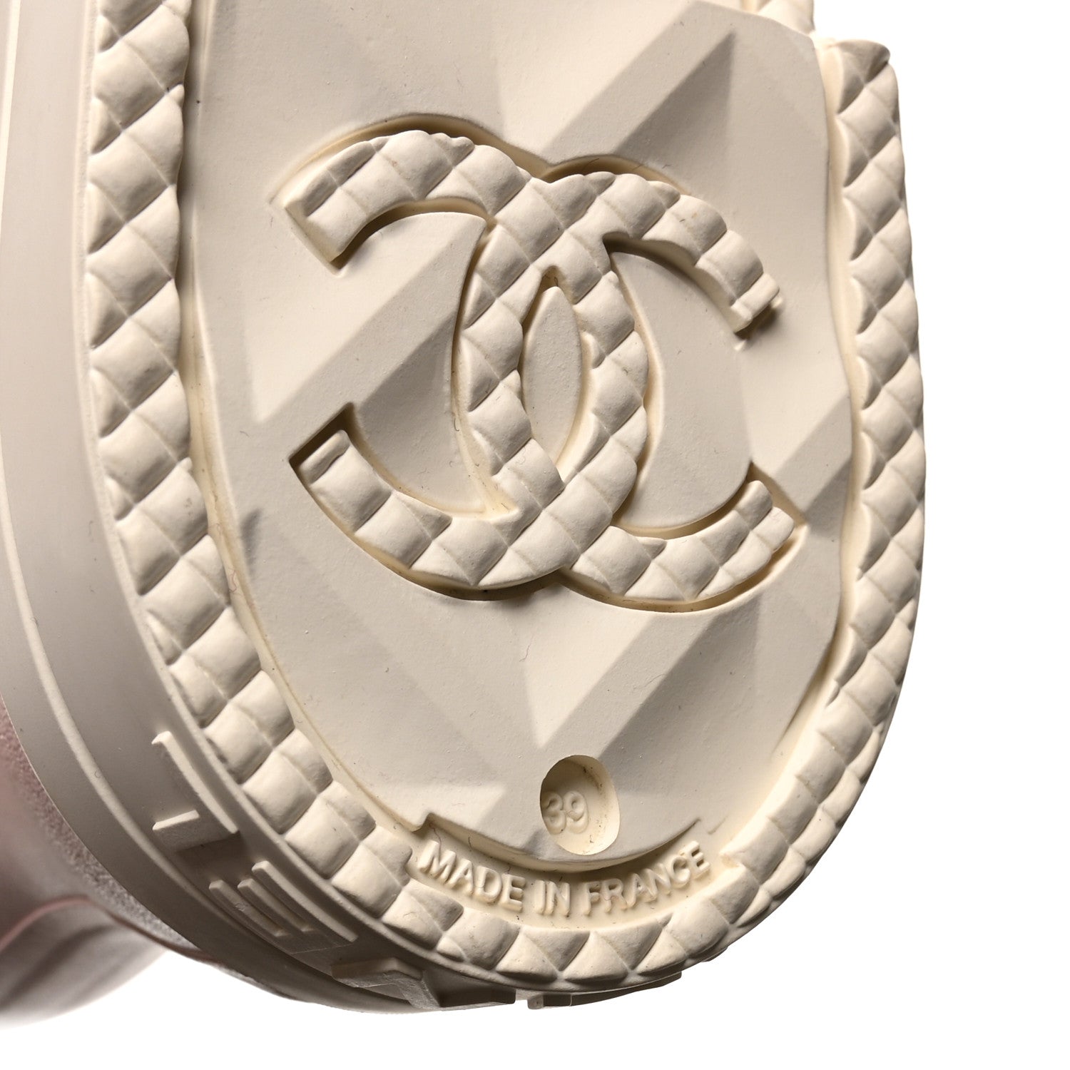 Chanel Caoutchouk CC High Boots 39 Light Pink White 7 of 9