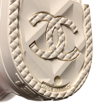 Chanel Caoutchouk CC High Boots 39 Light Pink White 7 of 9