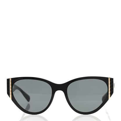Chanel Acetate Cat Eye Sunglasses 6054 Black 2 of 7