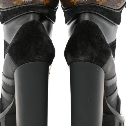 Louis Vuitton Suede Calfskin Monogram Star Trail Ankle Boots 39 Black 8 of 9