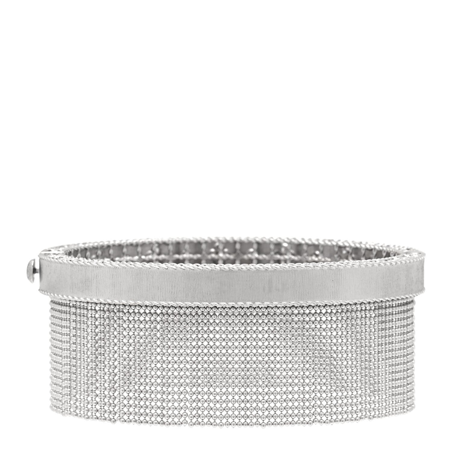 Roberto Coin 18K White Gold Diamond Princess Tassel Bangle Bracelet 3 of 6
