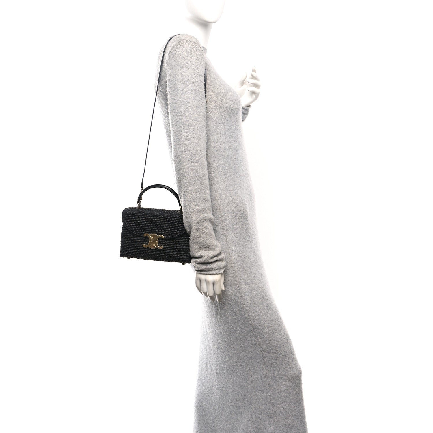 Celine Raffia Calfskin Teen Nino Black 3 of 9